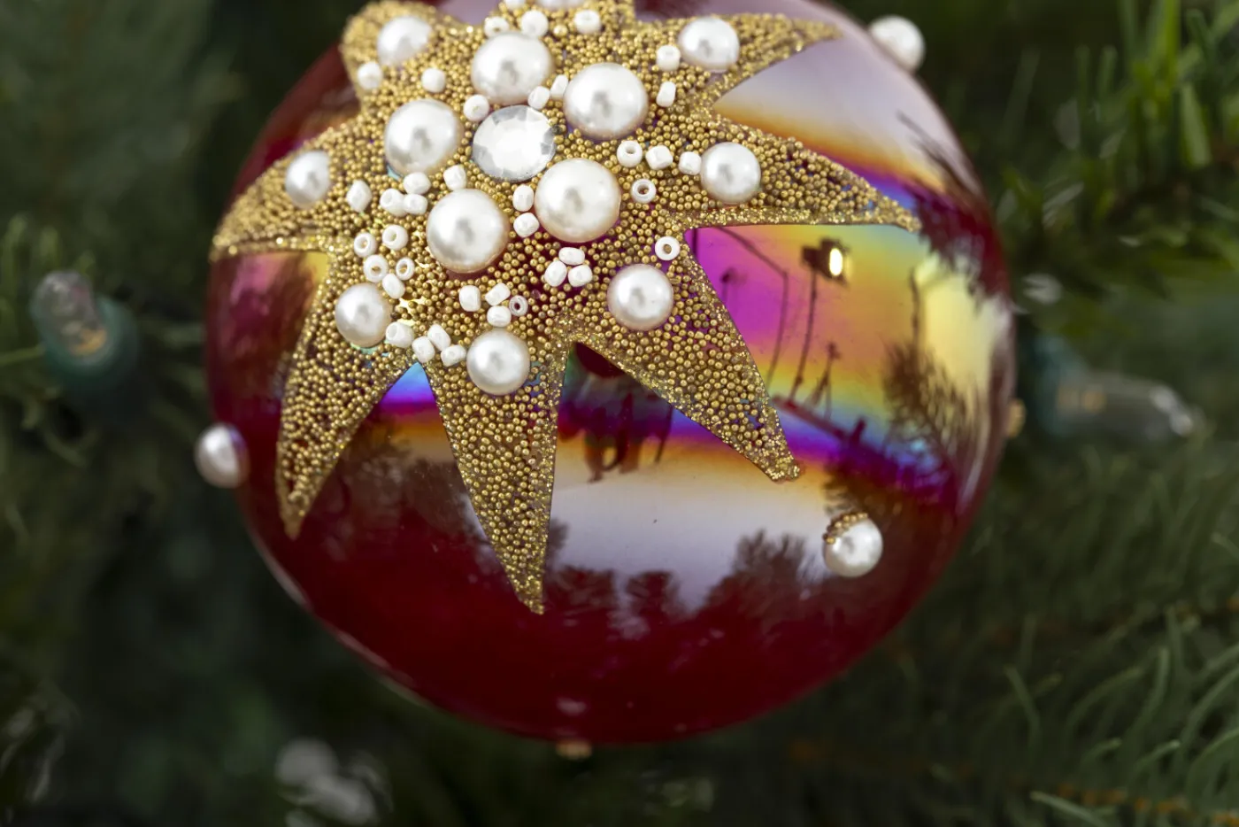 Boules De Noël|Boules De Noël<Flamant KOURIS, boule de Noël, S Rouge