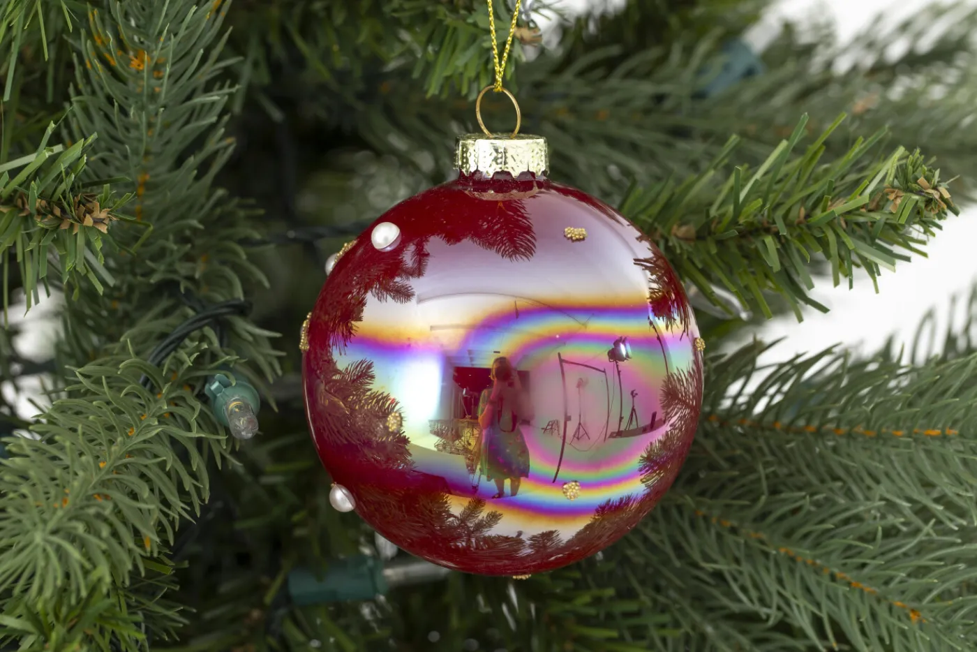 Boules De Noël|Boules De Noël<Flamant KOURIS, boule de Noël, S Rouge