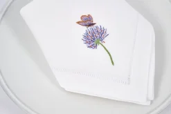 Serviettes|Textile<Flamant LAVENDER, serviette, broderie, set de 6 Mixte
