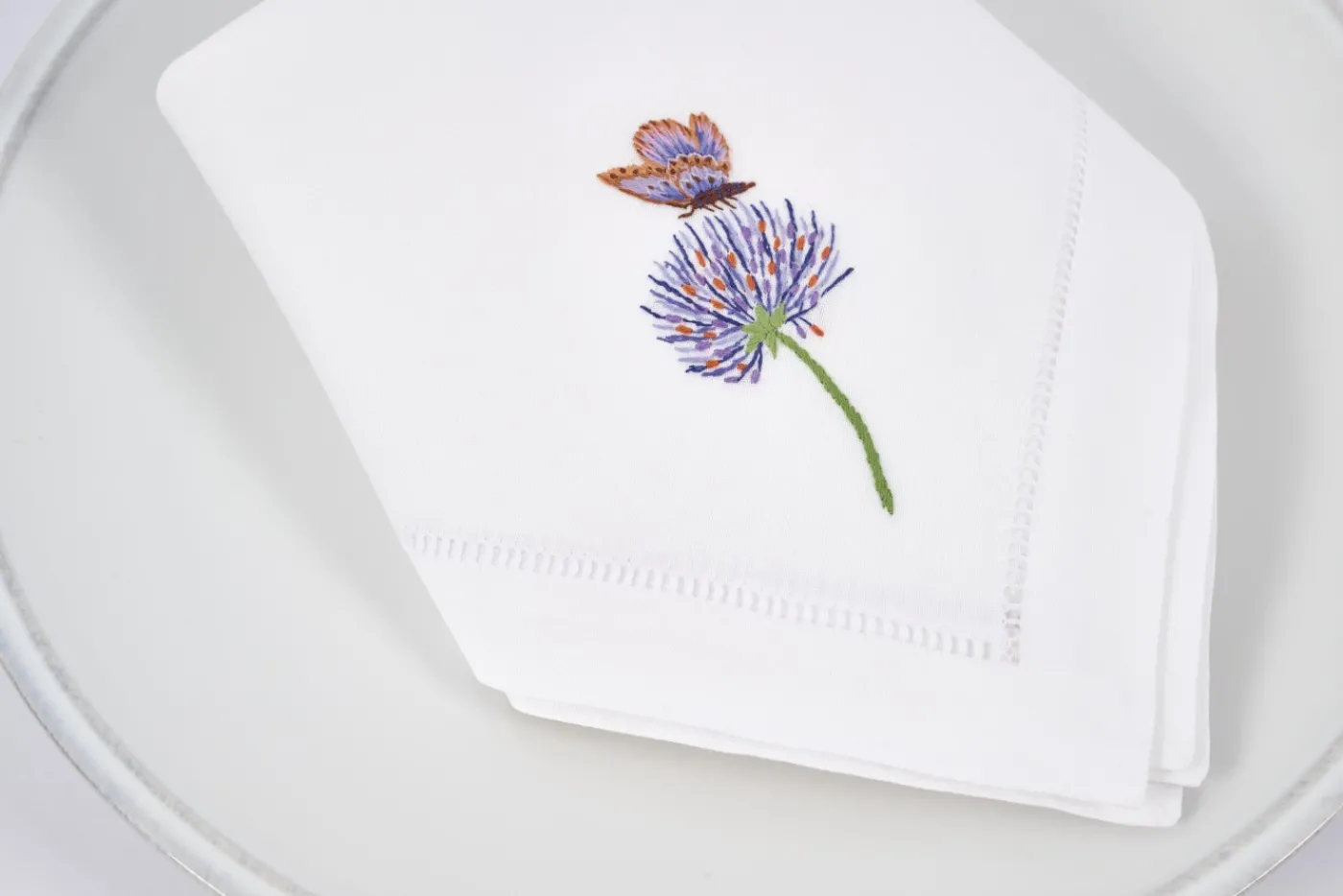 Serviettes|Textile<Flamant LAVENDER, serviette, broderie, set de 6 Mixte