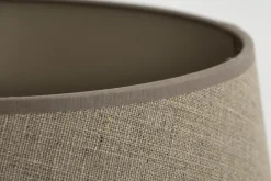 Abat-Jour|Luminaire<Flamant LINDRO, abat-jour, naturel et argent, cylindrique, 35 cm Blanccassé