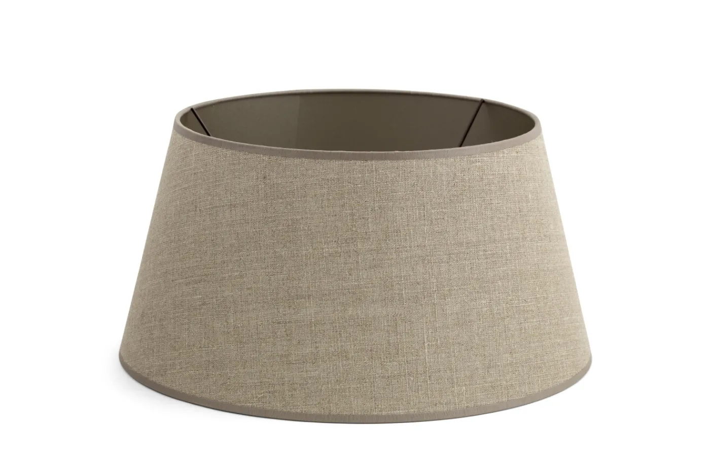 Abat-Jour|Luminaire<Flamant LINDRO, abat-jour, naturel et argent, cylindrique, 40 cm Blanccassé