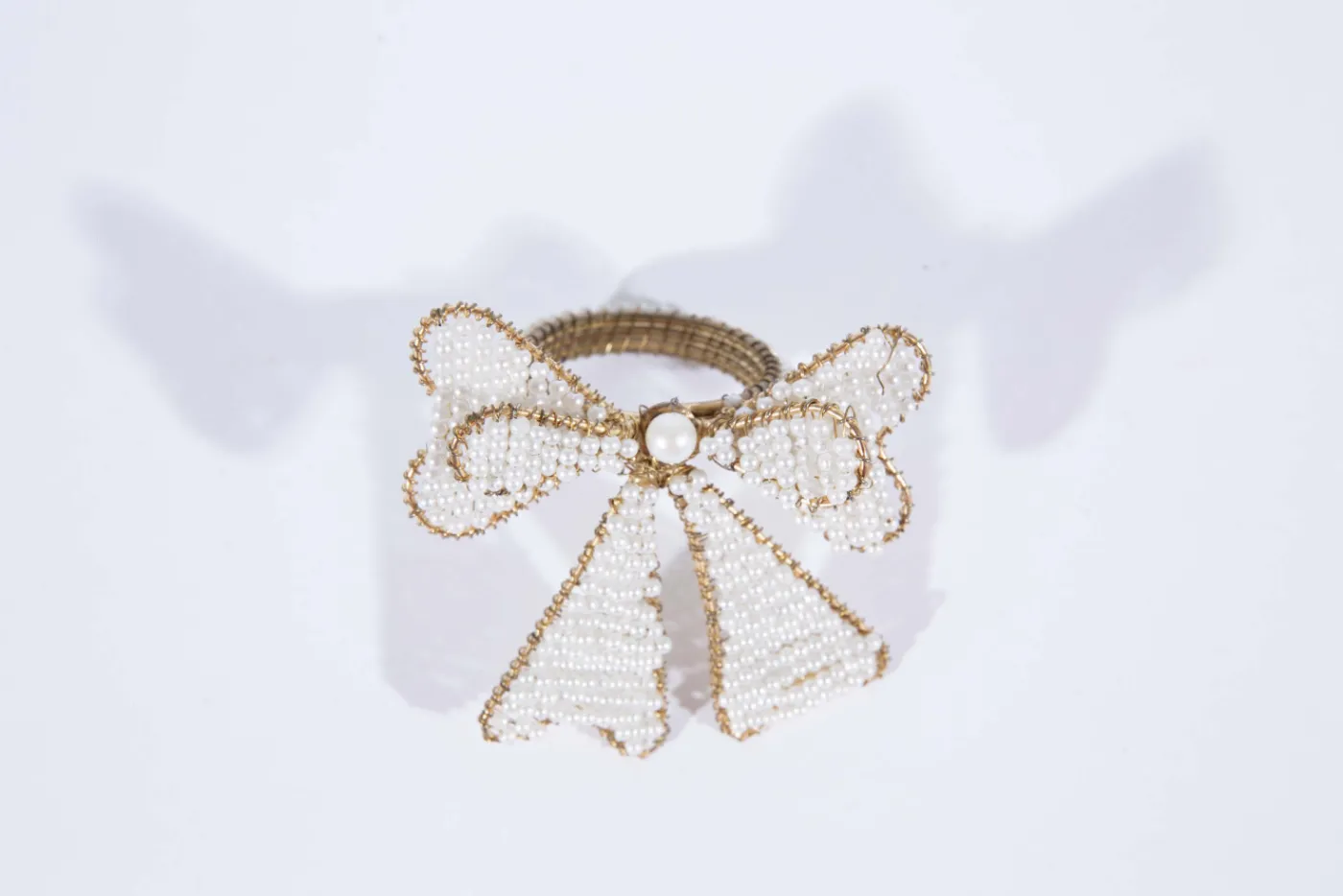 Accessoires|Décoration De Table<Flamant LITIO, rond de serviette, perles Blanccassé