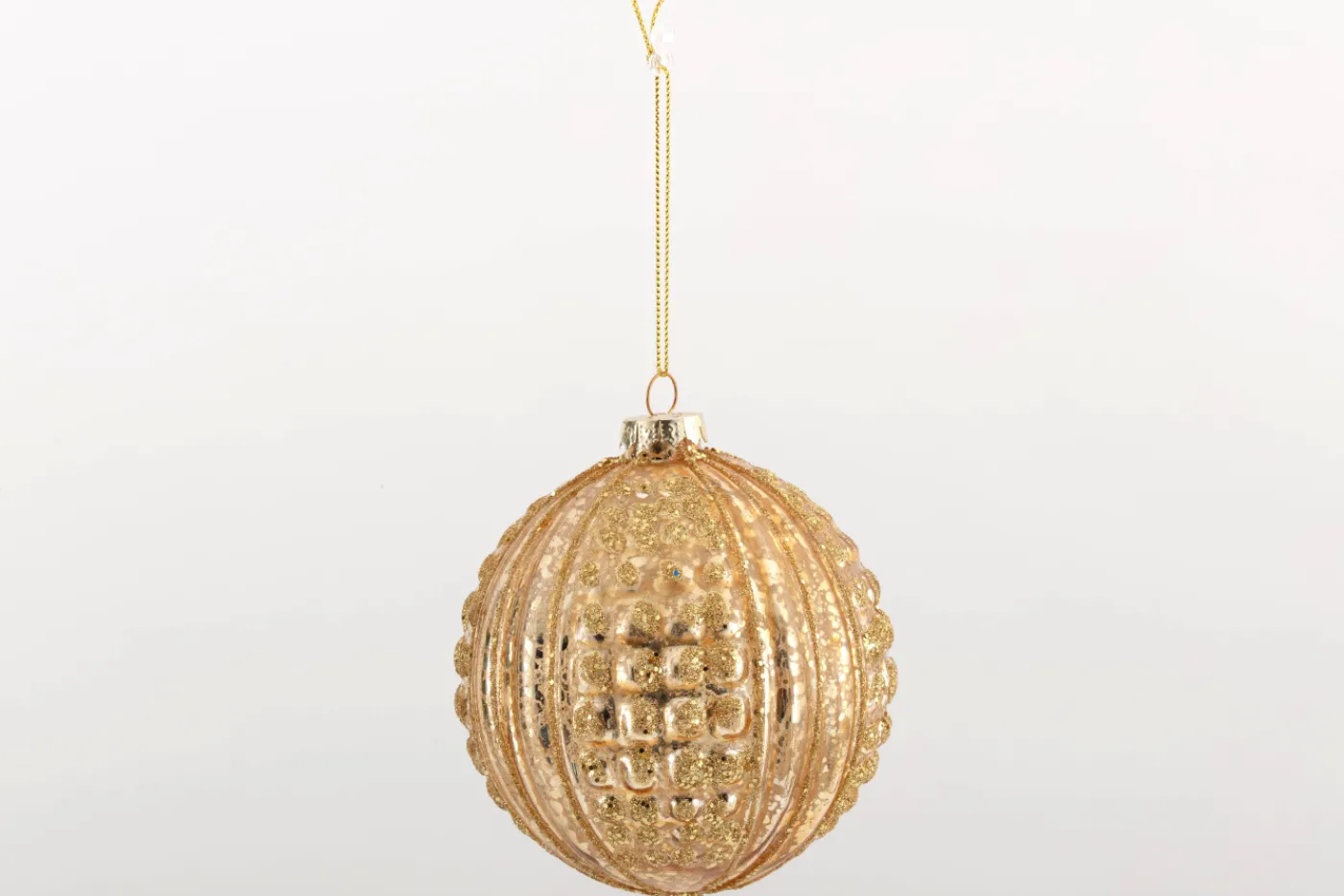 Boules De Noël|Boules De Noël<Flamant LUTTON, boule de Noël Or