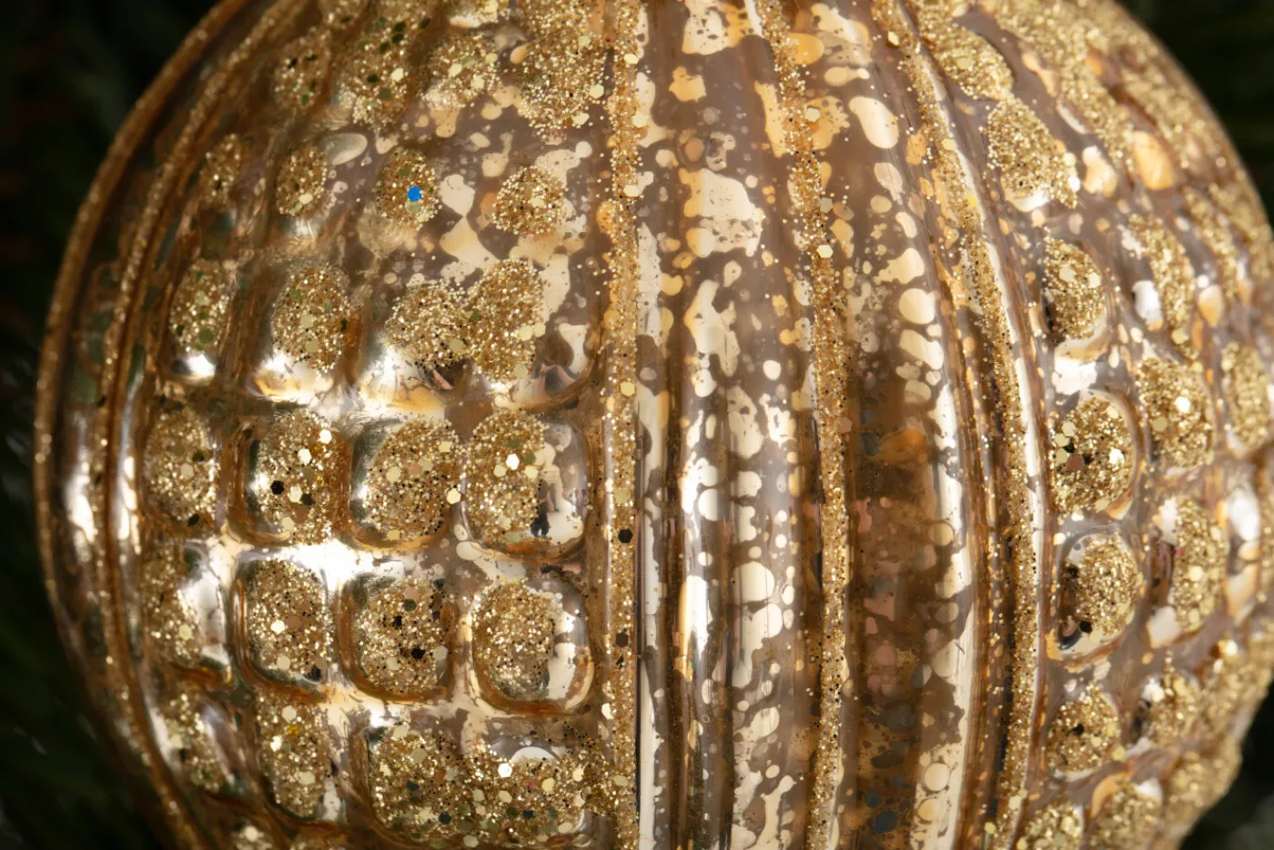 Boules De Noël|Boules De Noël<Flamant LUTTON, boule de Noël Or