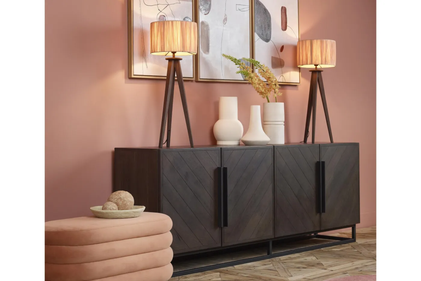 Lampes|Lampes De Table Et De Bureau<Flamant MAEVE, lampe de table avec abat-jour, bois et raphia