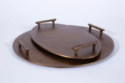 Accessoires<Flamant MAKANI, plateau, métal, ovale, L Brun