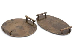 Plateaux|Accessoires<Flamant MAKANI, plateau, métal, rond, S Brun