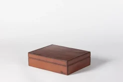 Paniers|Décoration<Flamant MANHATTAN, boîte à bijoux, cuir Brun