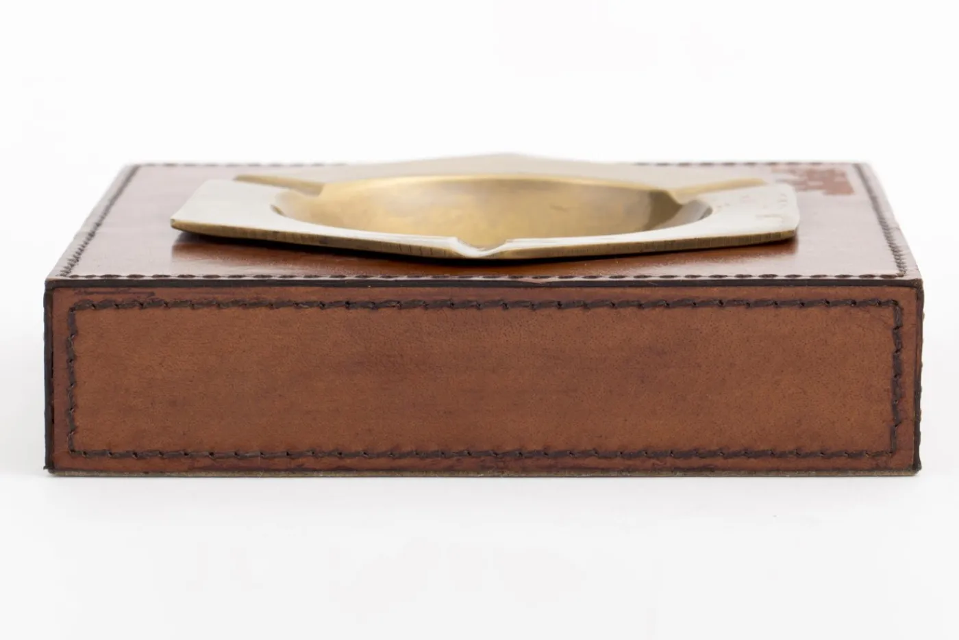 Objets Usuels|Décoration<Flamant MANHATTAN, cendrier, cuir Brun