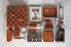 Plateaux|Accessoires<Flamant MANHATTAN, plateau, cuir , S Brun