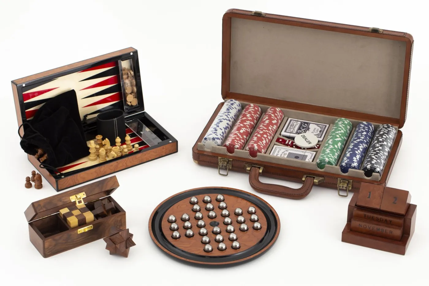 Jeux De Société Et Lifestyle|Décoration<Flamant MANHATTAN, set de poker, cuir Brun