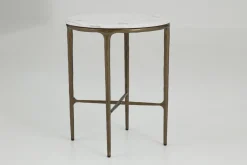 Tables D’Appoint & Consoles|Tables D’Appoint & Consoles<Flamant MARABELLE, bout de canapé, métal et marbre, ronde Mixte