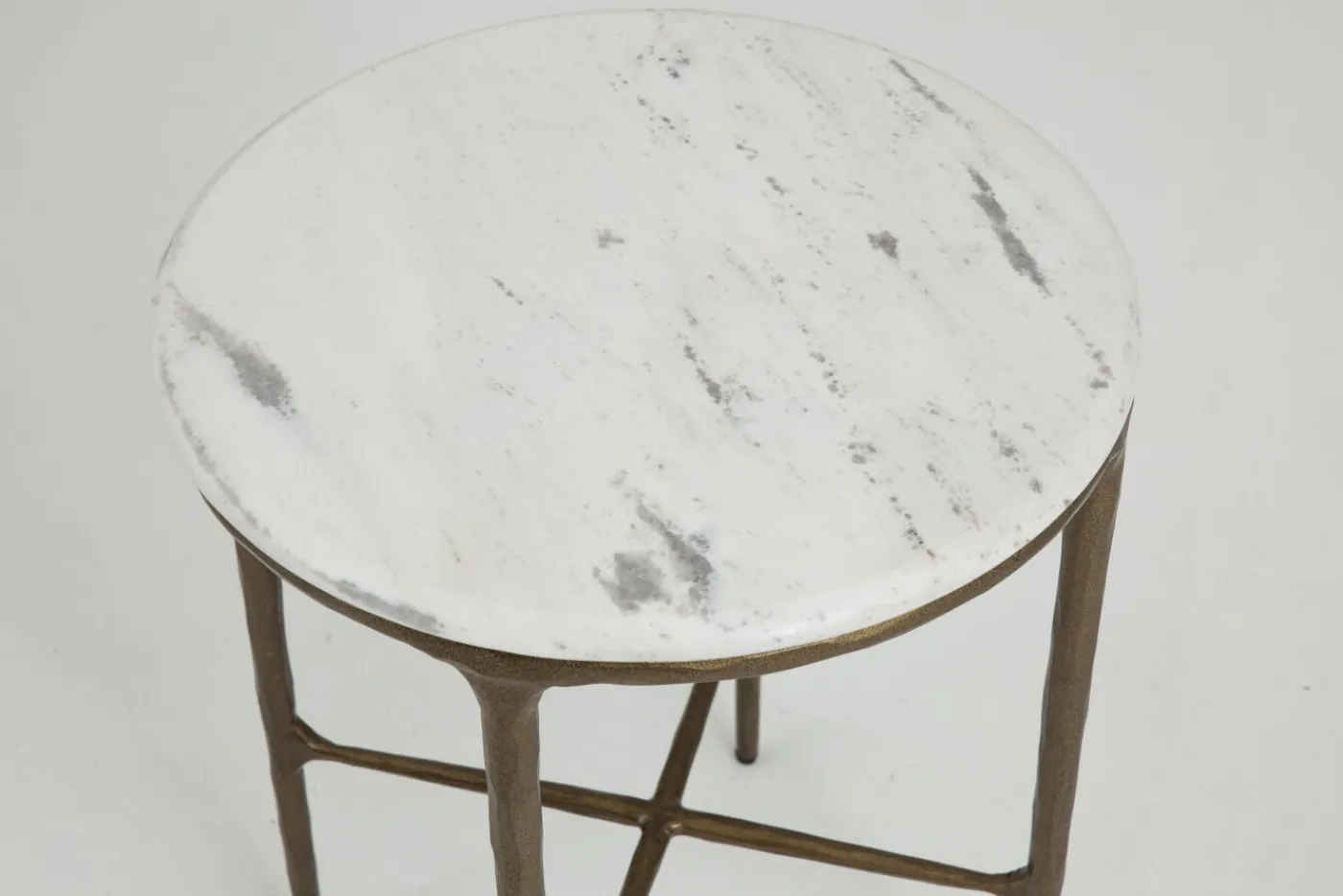Tables D’Appoint & Consoles|Tables D’Appoint & Consoles<Flamant MARABELLE, bout de canapé, métal et marbre, ronde Mixte
