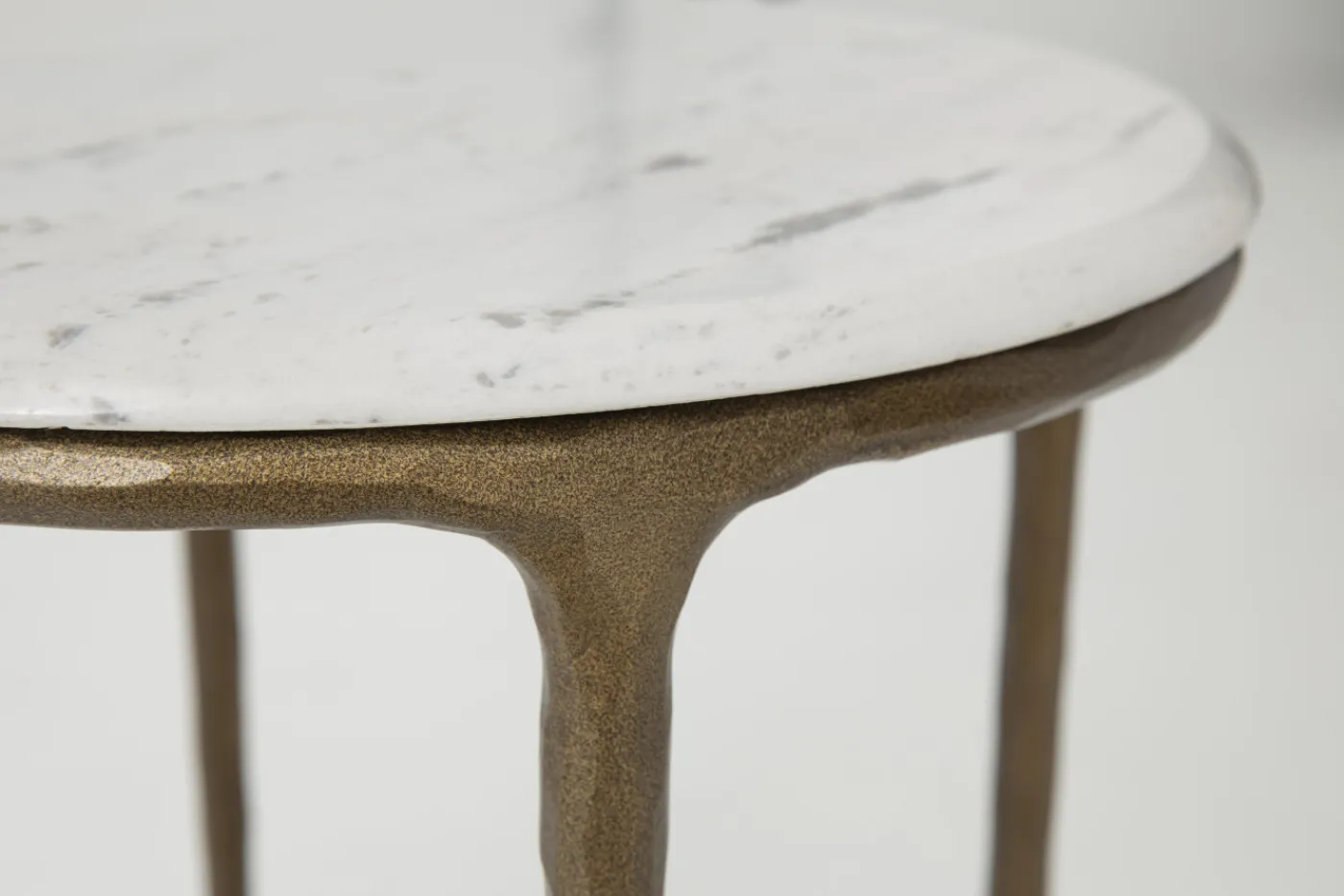 Tables D’Appoint & Consoles|Tables D’Appoint & Consoles<Flamant MARABELLE, bout de canapé, métal et marbre, ronde Mixte