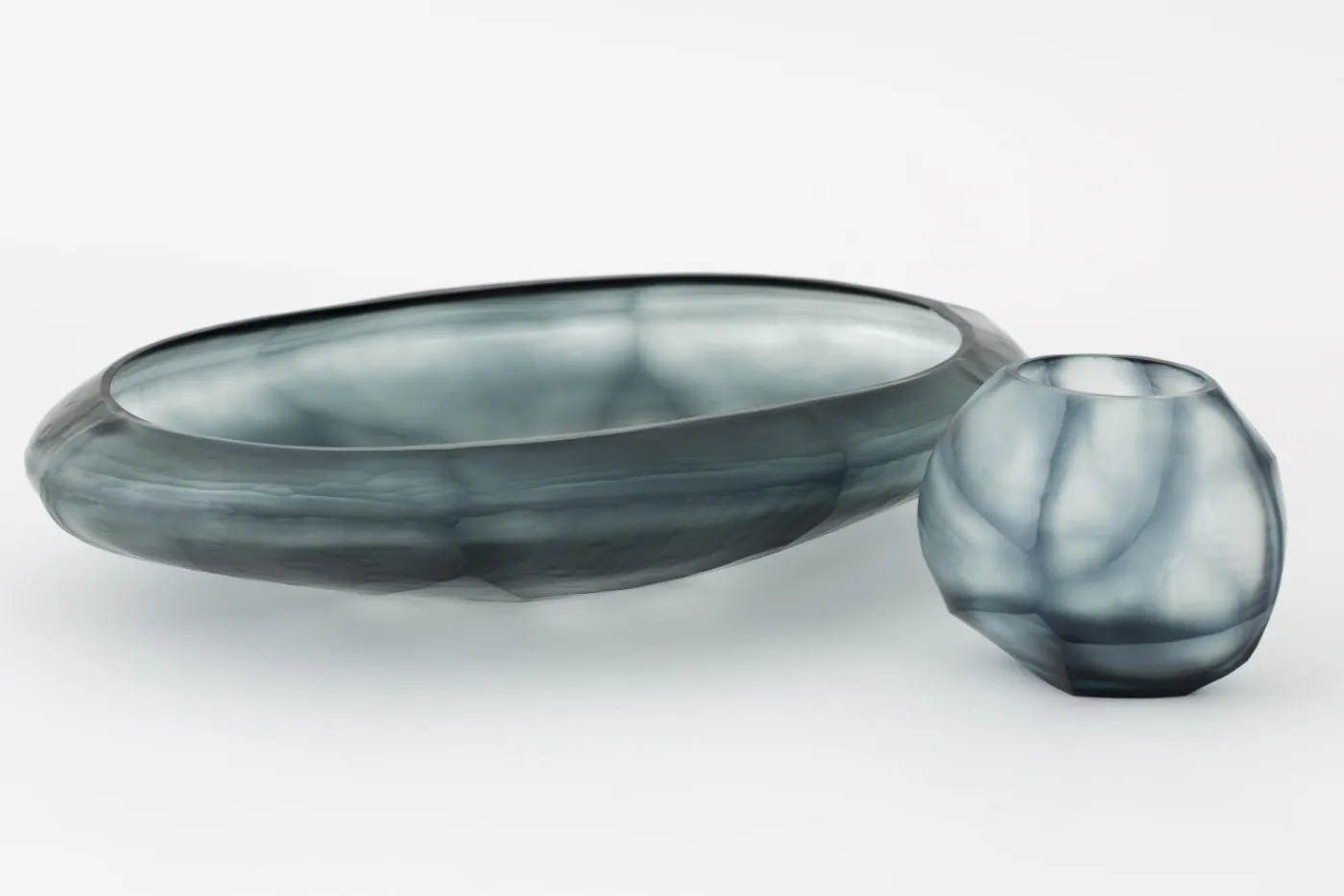 Plats|Plats<Flamant MARSHALL, coupe, verre Bleu