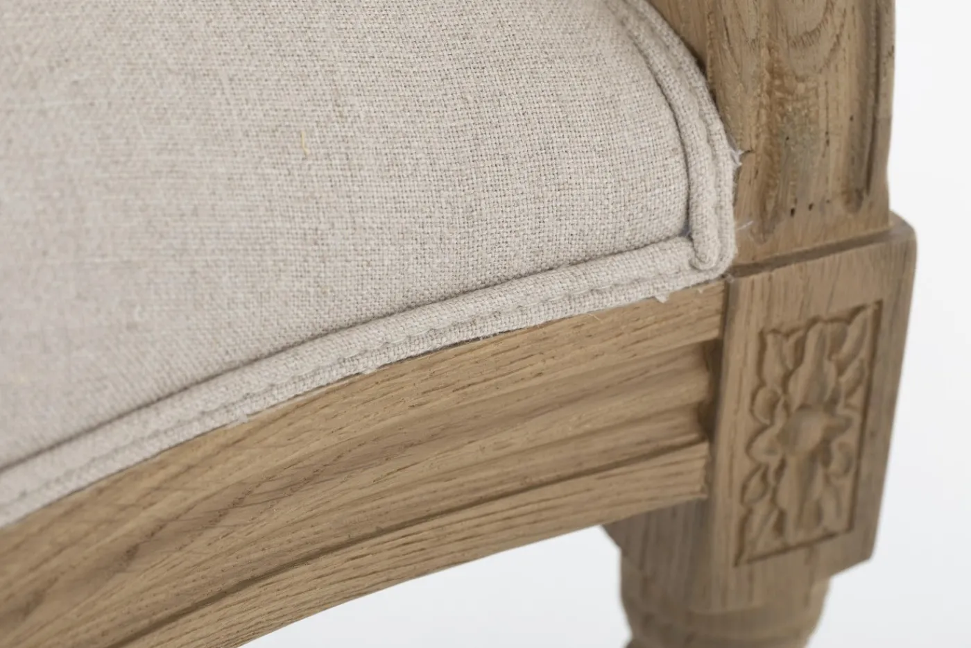 Chaises|Chaises<Flamant MEDY, chaise avec accoudoirs, chêne, lin naturel Blanccassé
