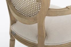 Chaises|Chaises<Flamant MEDY, chaise avec accoudoirs, chêne, lin naturel Blanccassé