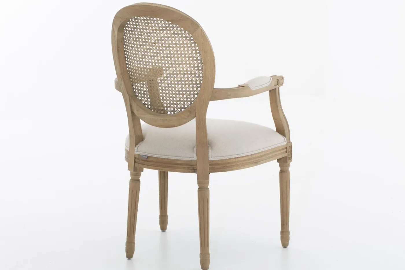 Chaises|Chaises<Flamant MEDY, chaise avec accoudoirs, chêne, lin naturel Blanccassé
