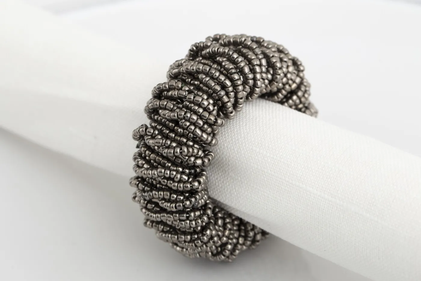 Décoration De Table|Accessoires<Flamant MEINA, rond de serviette, perles, Gris