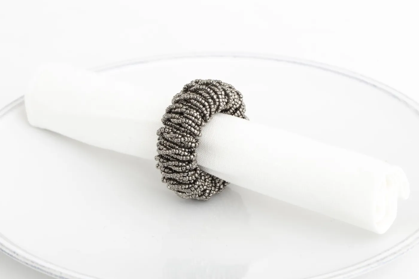 Décoration De Table|Accessoires<Flamant MEINA, rond de serviette, perles, Gris