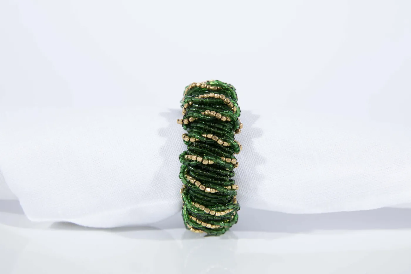 Décoration De Table|Accessoires<Flamant MEINA, rond de serviette, perles, /or Vert