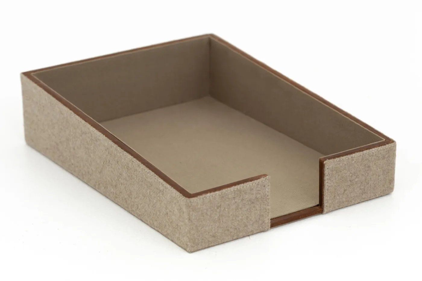 Décoration|Décoration De Bureau<Flamant MILBURN, plateau à courrier, laine et cuir Brun