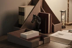 Décoration|Décoration De Bureau<Flamant MILBURN, plateau à courrier, laine et cuir Brun
