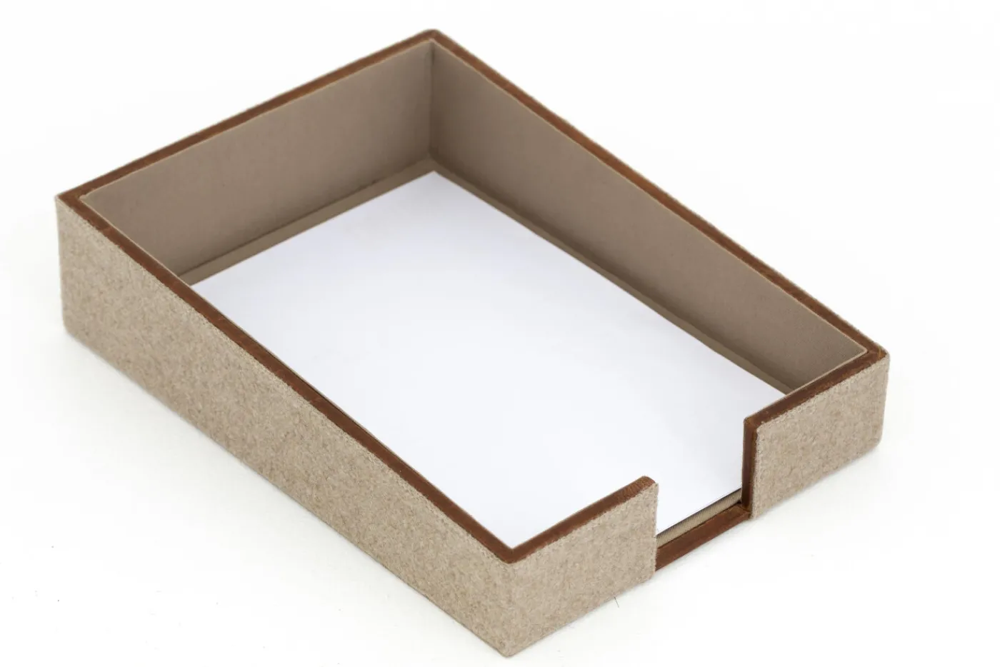 Décoration|Décoration De Bureau<Flamant MILBURN, plateau à courrier, laine et cuir Brun