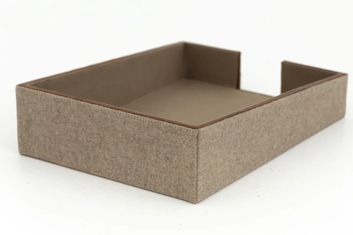 Décoration|Décoration De Bureau<Flamant MILBURN, plateau à courrier, laine et cuir Brun