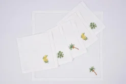 Serviettes|Textile<Flamant MIMOSA, serviette, broderie, set de 6 Mixte
