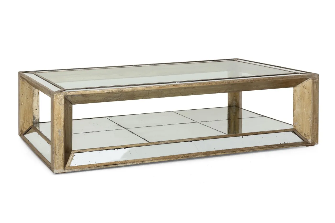 Tables De Salon|Tables De Salon<Flamant MITCHELL, table basse, rectangulaire, verre miroir et bois, 160x80