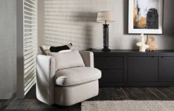 Fauteuils|Sièges<Flamant NELIA, fauteuil, naturel, rotatif Blanccassé