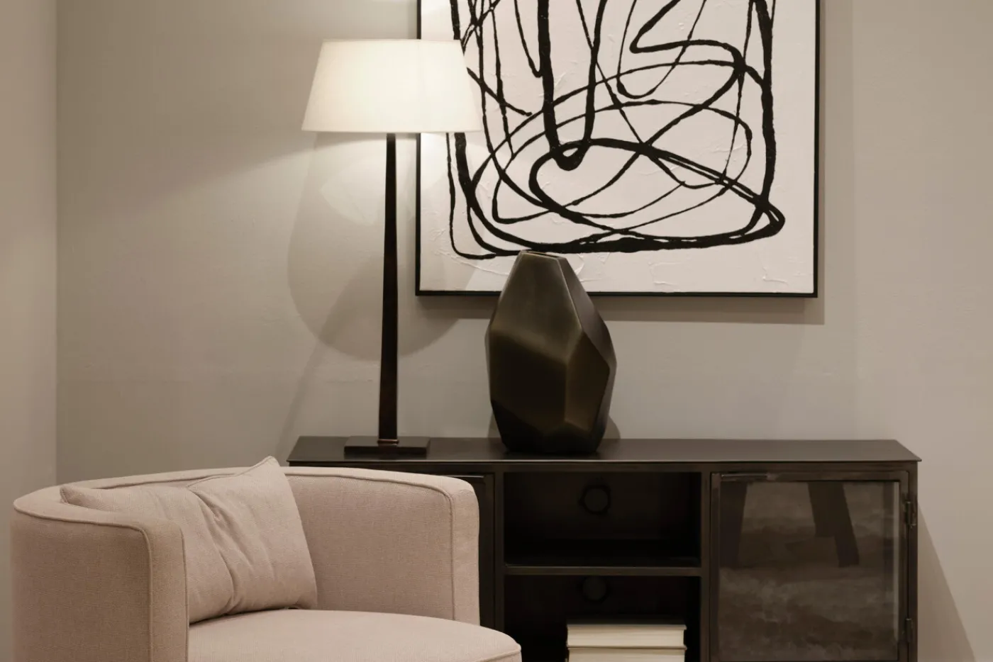 Fauteuils|Sièges<Flamant NELIA, fauteuil, naturel, rotatif Blanccassé