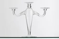 Chandeliers|Chandeliers<Flamant ORAN, bougeoir, verre soufflé bouche, 38cm Transparent