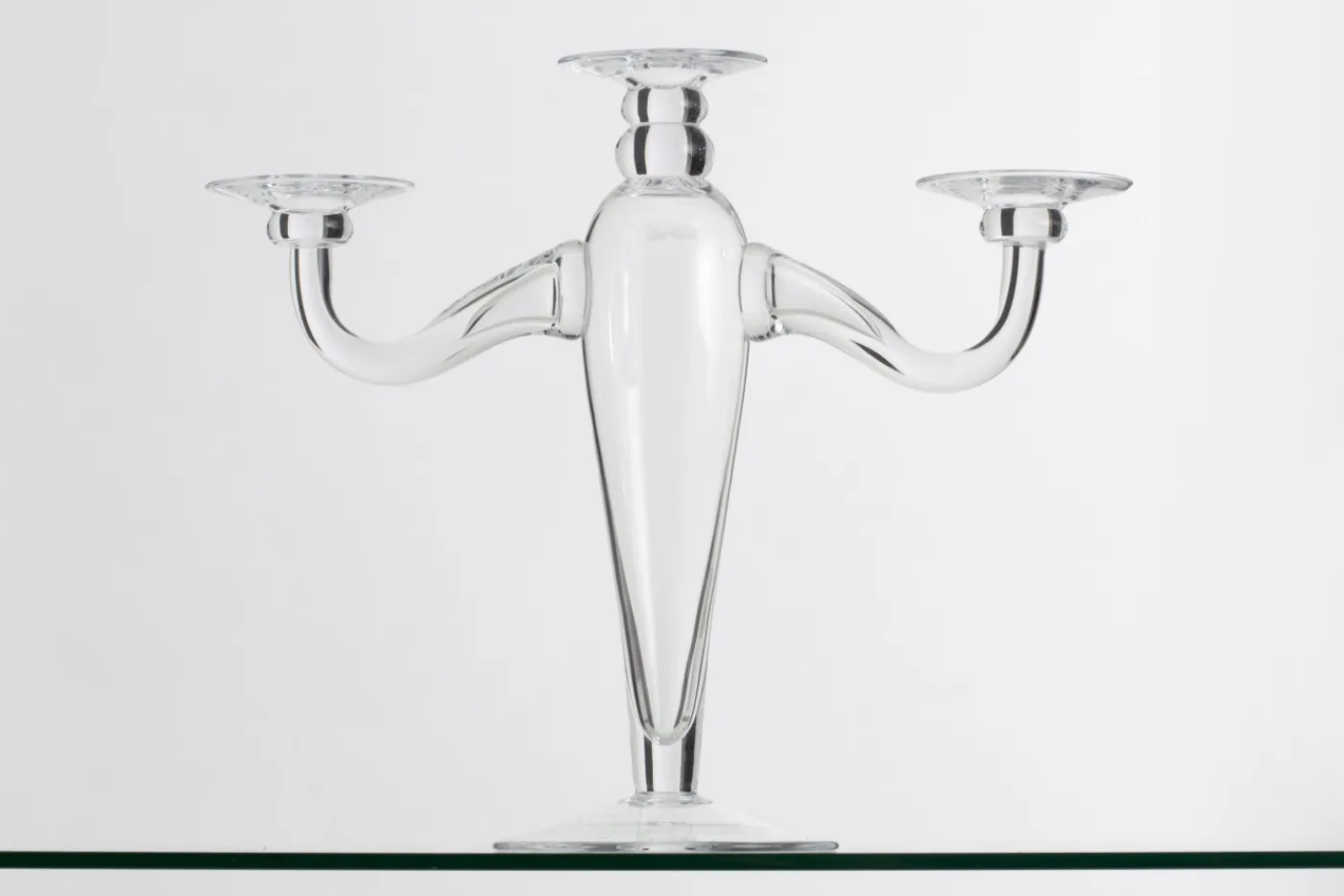 Chandeliers|Chandeliers<Flamant ORAN, bougeoir, verre soufflé bouche, 38cm Transparent
