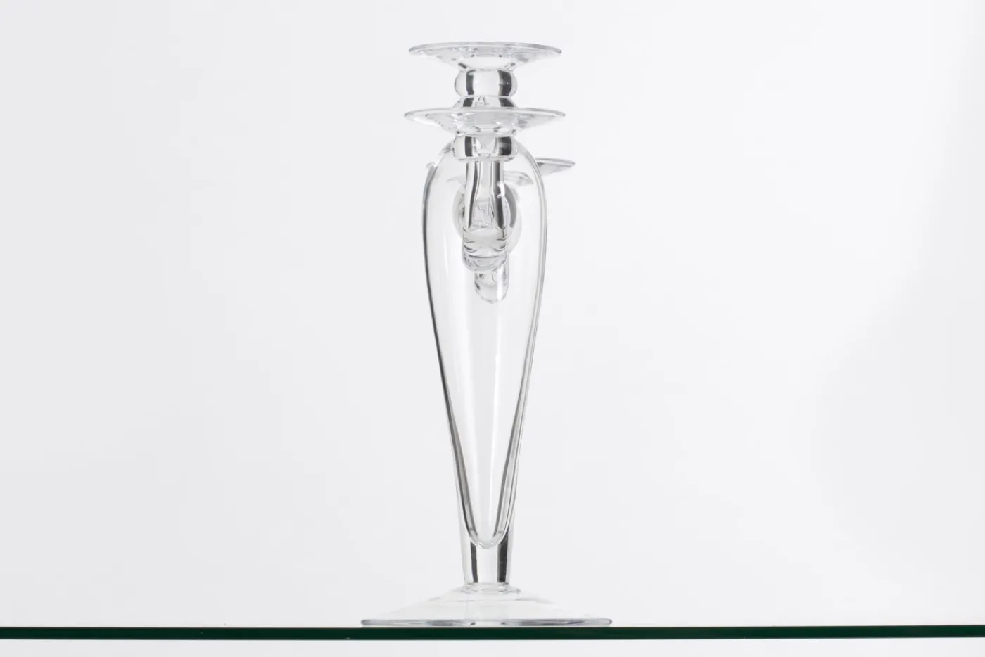Chandeliers|Chandeliers<Flamant ORAN, bougeoir, verre soufflé bouche, 38cm Transparent