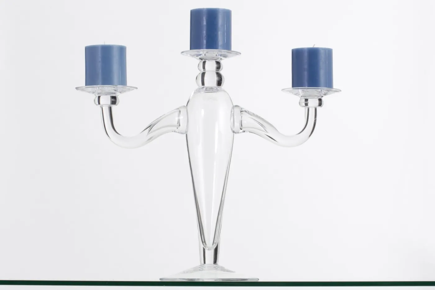 Chandeliers|Chandeliers<Flamant ORAN, bougeoir, verre soufflé bouche, 38cm Transparent