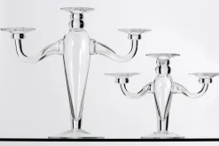 Chandeliers|Chandeliers<Flamant ORAN, bougeoir, verre soufflé bouche, 38cm Transparent
