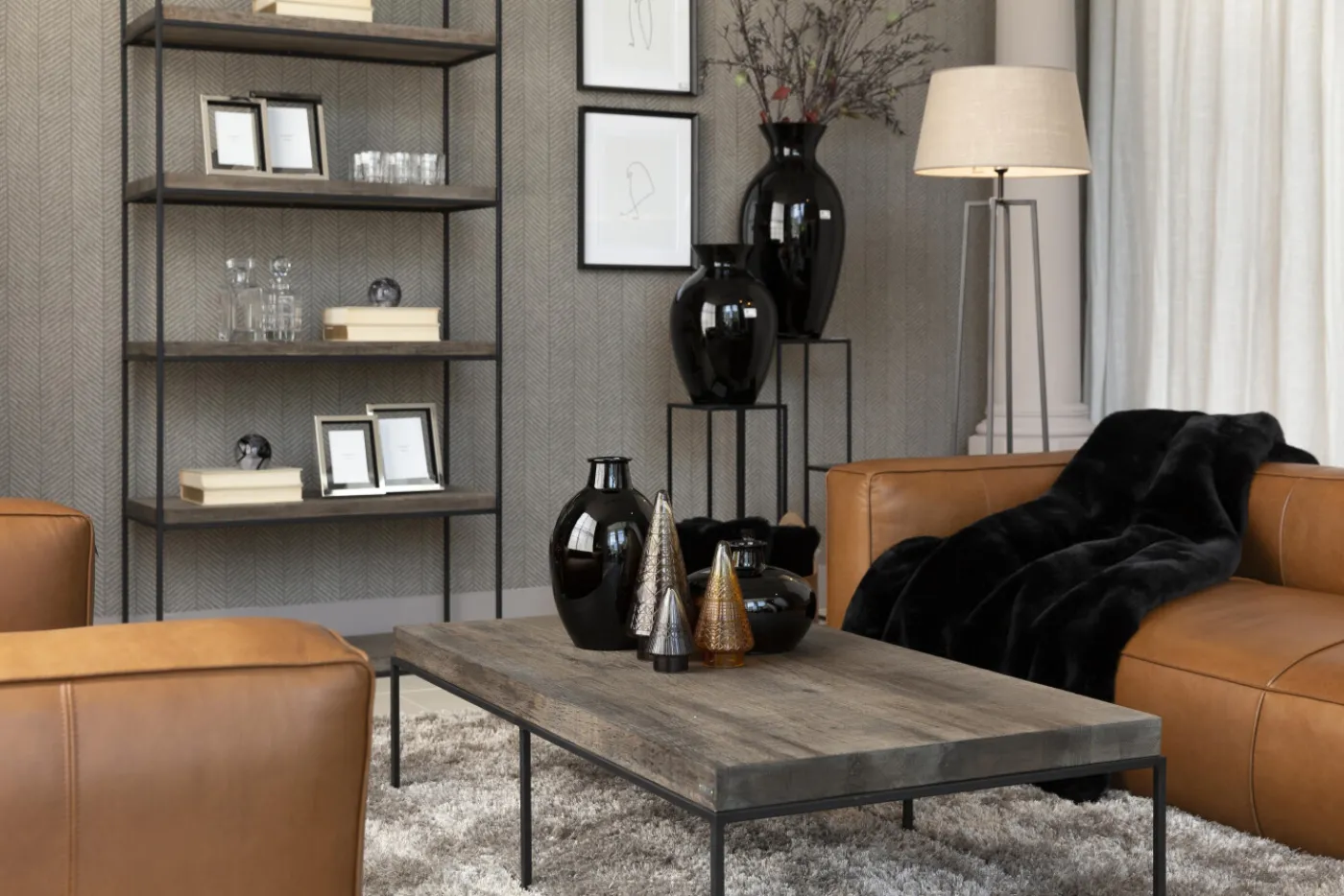 Lampadaires|Luminaire<Flamant PASCAL, lampadaire, métal, Noir