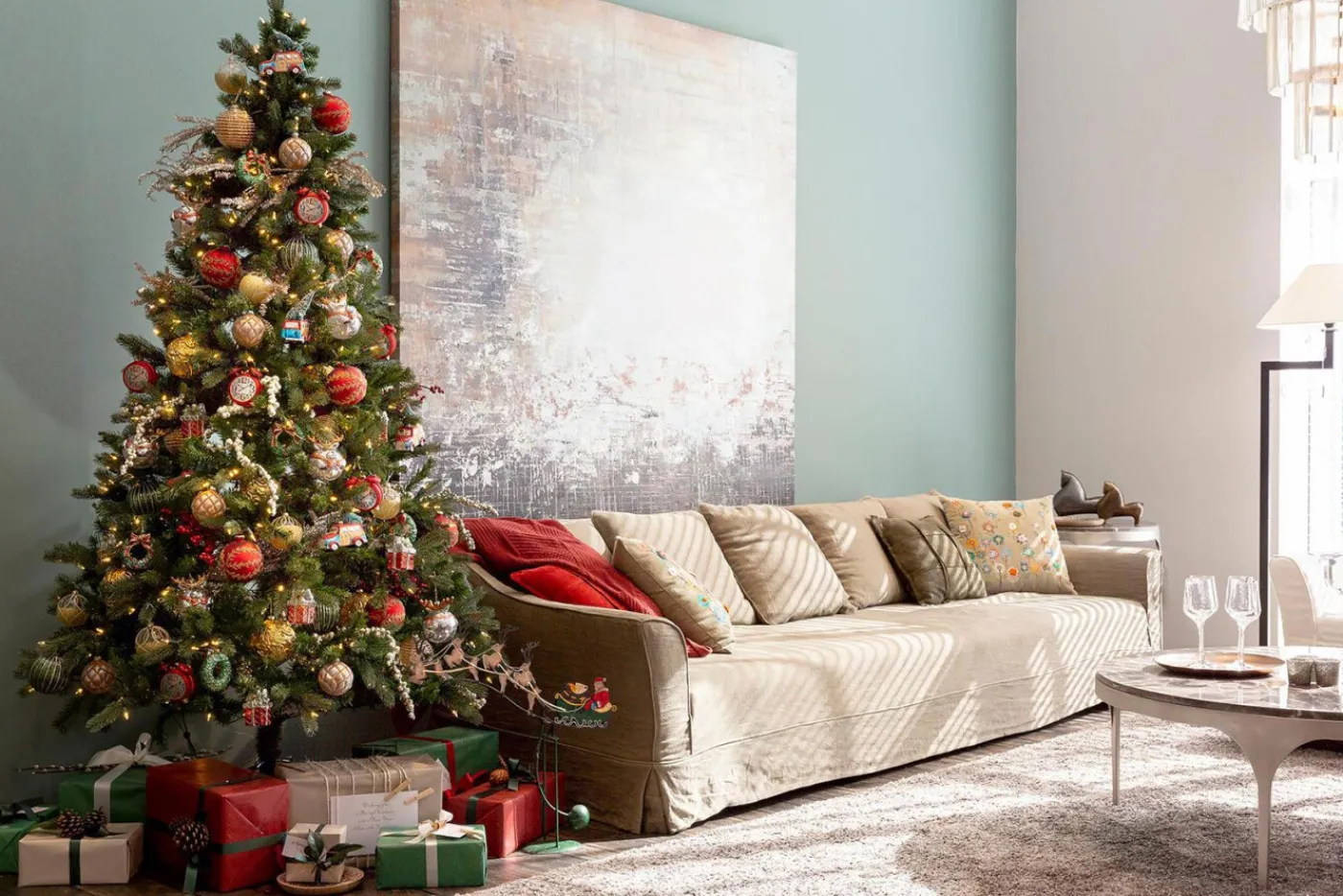 Sapin De Noël|Sapins De Noël<Flamant PINUS, sapin de Noël, 215cm, avec 450 leds Vert