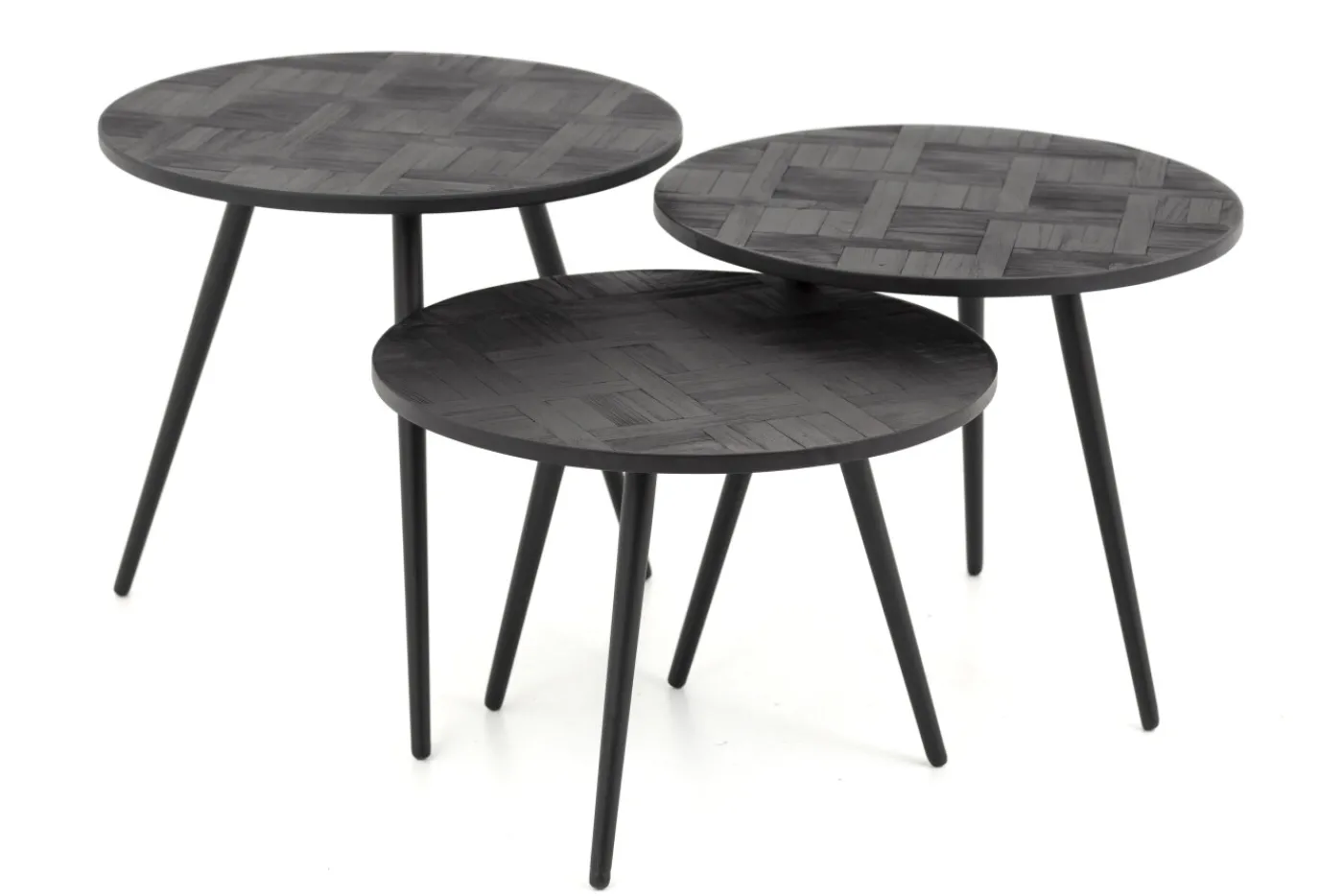 Tables D’Appoint & Consoles|Tables D’Appoint & Consoles<Flamant ROBYN, bout de canapé, teck recycle, ronde, set de 3 Mixte