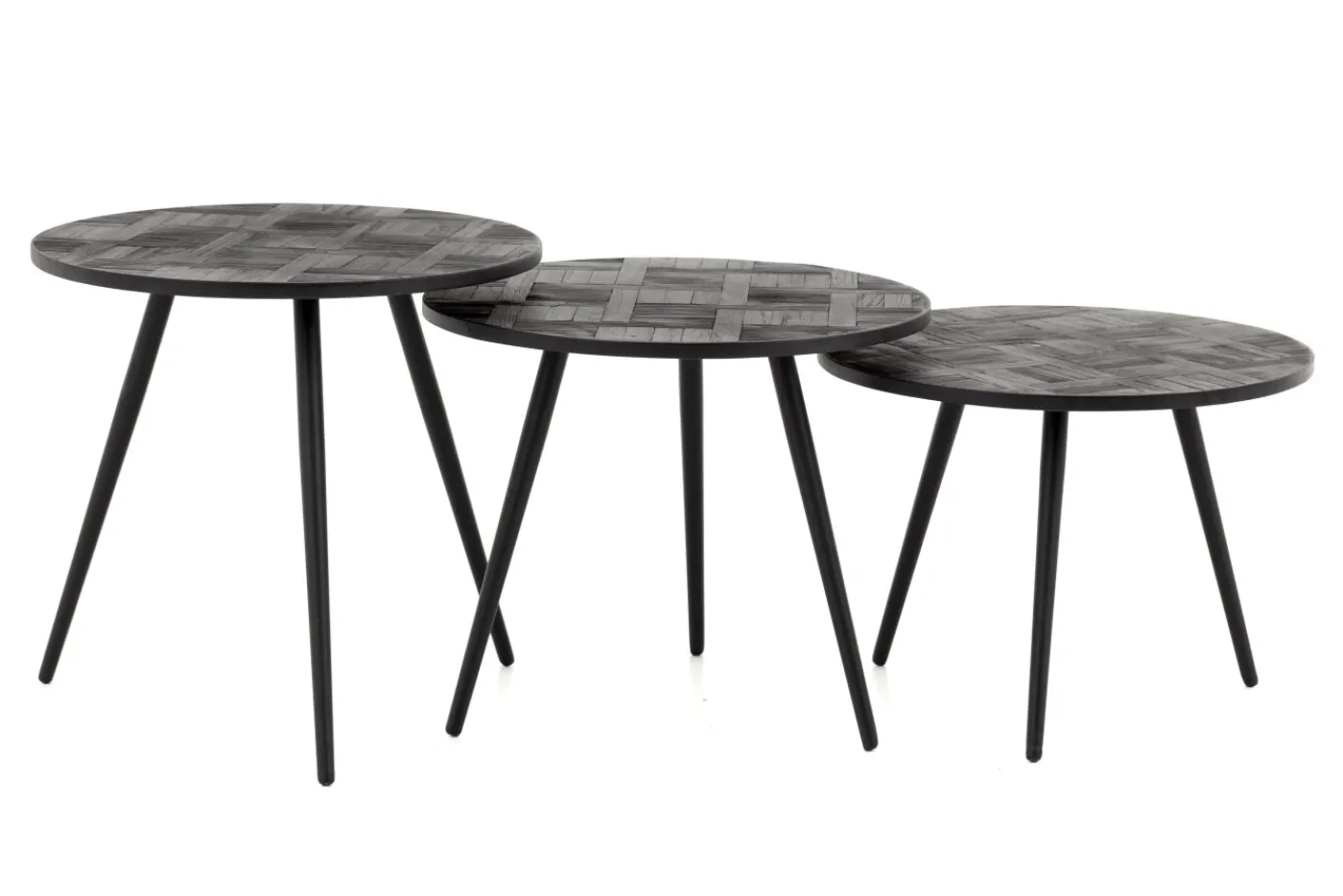 Tables D’Appoint & Consoles|Tables D’Appoint & Consoles<Flamant ROBYN, bout de canapé, teck recycle, ronde, set de 3 Mixte