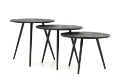 Tables D’Appoint & Consoles|Tables D’Appoint & Consoles<Flamant ROBYN, bout de canapé, teck recycle, ronde, set de 3 Mixte