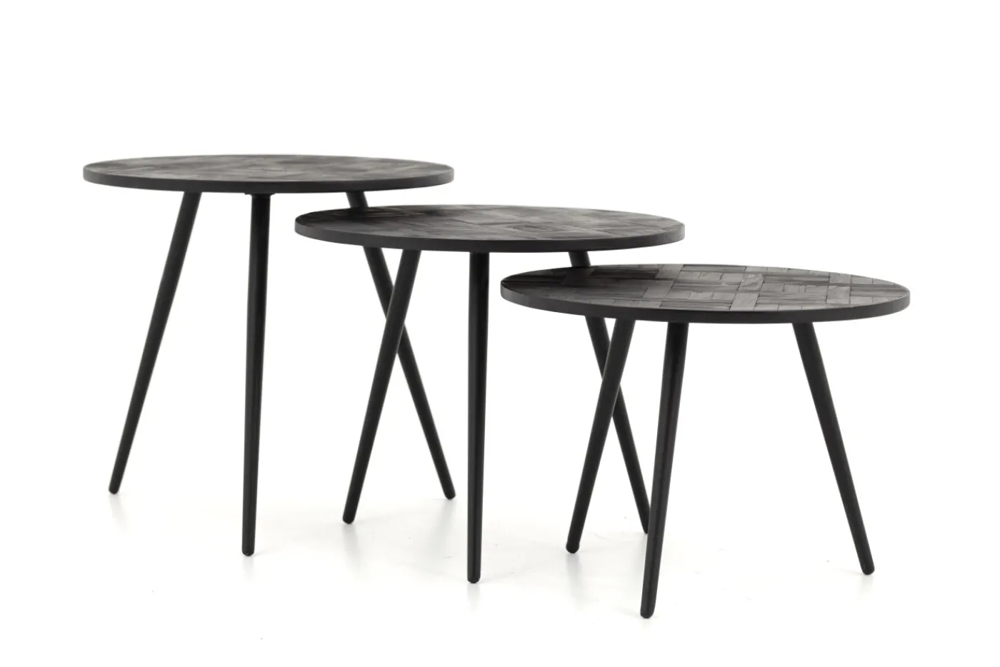 Tables D’Appoint & Consoles|Tables D’Appoint & Consoles<Flamant ROBYN, bout de canapé, teck recycle, ronde, set de 3 Mixte