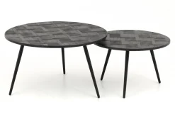 Tables De Salon|Tables De Salon<Flamant ROBYN, table basse, teck recycle, ronde, set de 2 Mixte