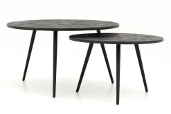 Tables De Salon|Tables De Salon<Flamant ROBYN, table basse, teck recycle, ronde, set de 2 Mixte