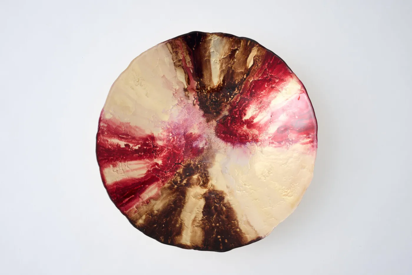 Plats|Plats<Flamant RUBIO, coupe, verre, L Rouge