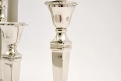 Chandeliers|Chandeliers<Flamant STRIPE, bougeoir, plaqué nickel, L Argent