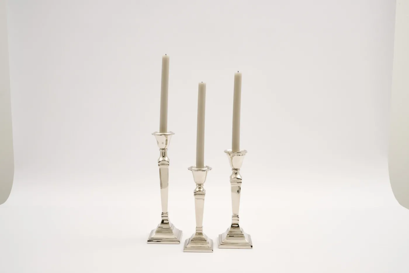 Chandeliers|Chandeliers<Flamant STRIPE, bougeoir, plaqué nickel, L Argent